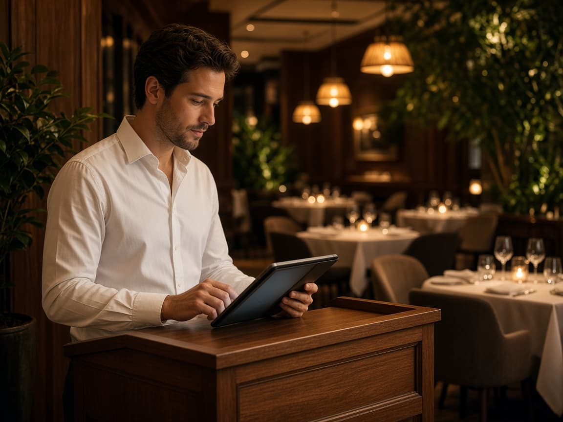 Gastraum eines Restaurants mit eingedeckten Tischen